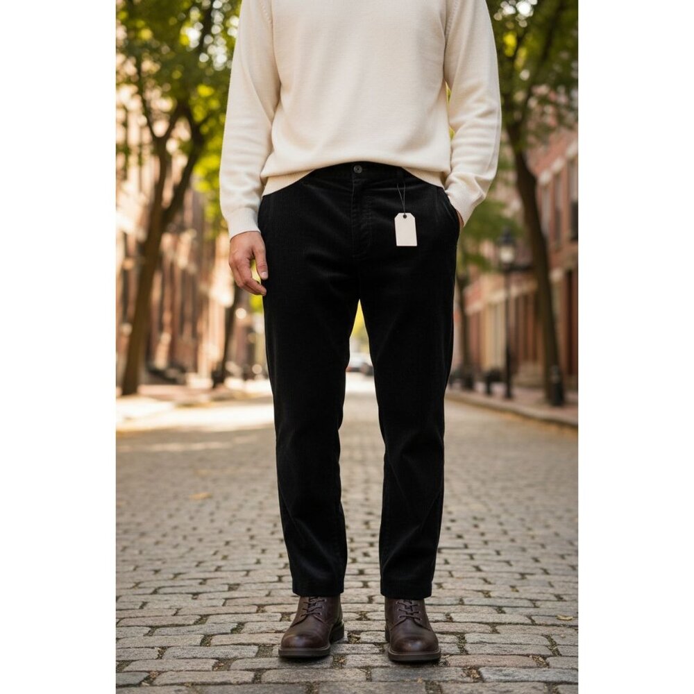 Hiltl Parma Luxury Black Corduroy Pants Size 40R. New With Tags.